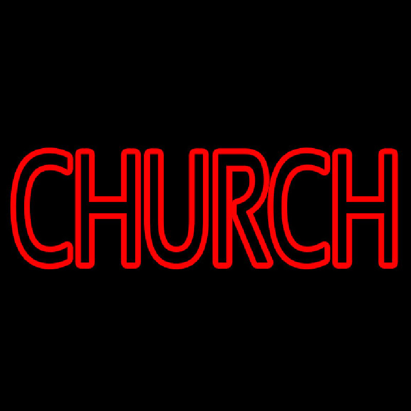 Red Double Stroke Church Leuchtreklame