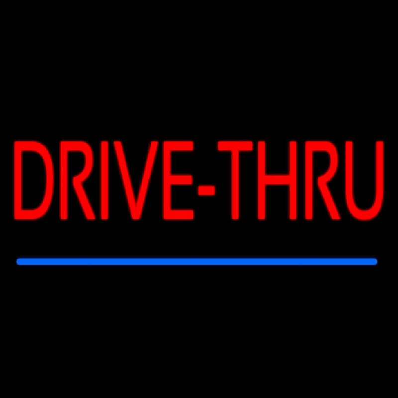 Red Drive Thru Blue Line Leuchtreklame