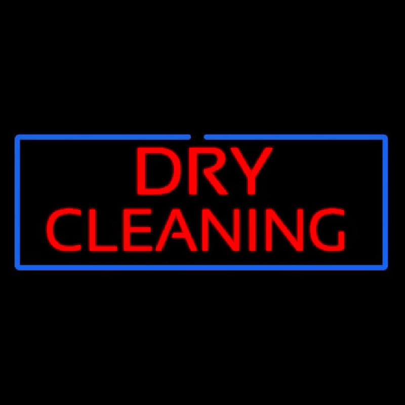 Red Dry Cleaning Blue Border Leuchtreklame