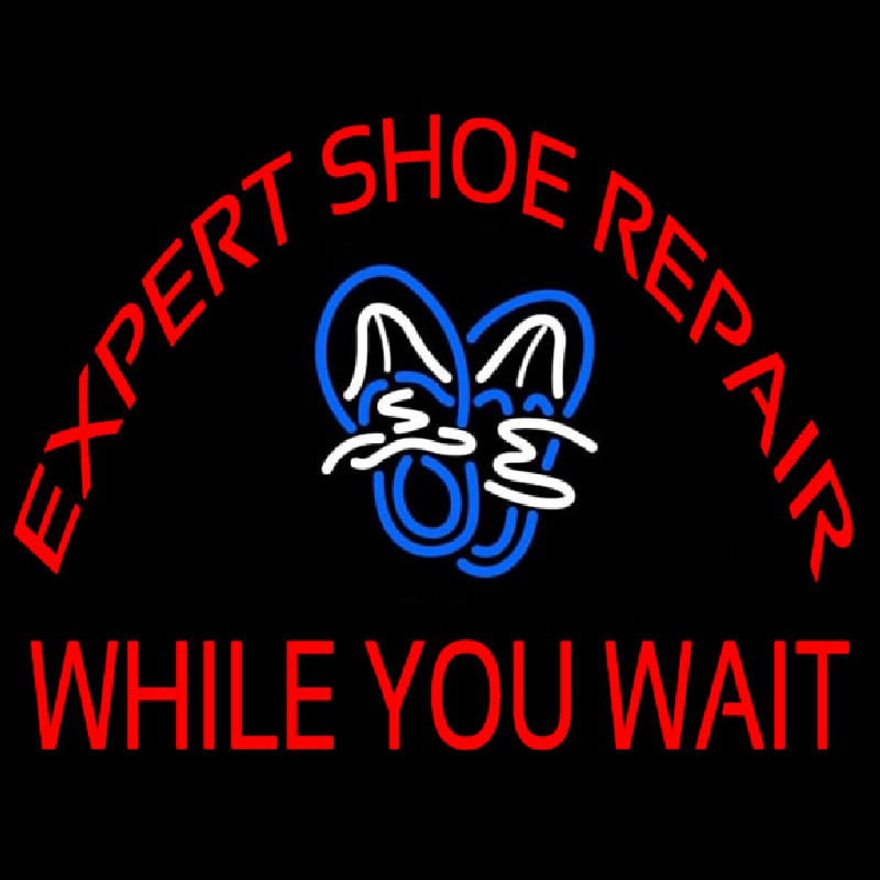 Red E pert Shoe Repair Leuchtreklame