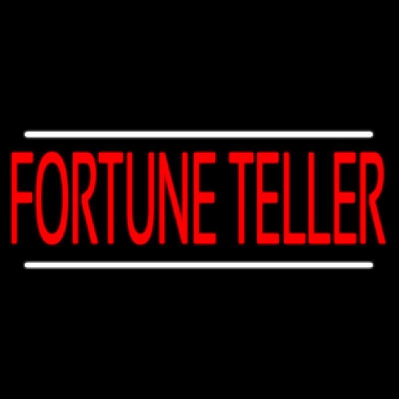 Red Fortune Teller White Line Leuchtreklame