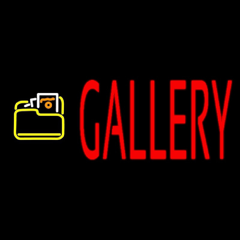 Red Gallery With Logo Leuchtreklame