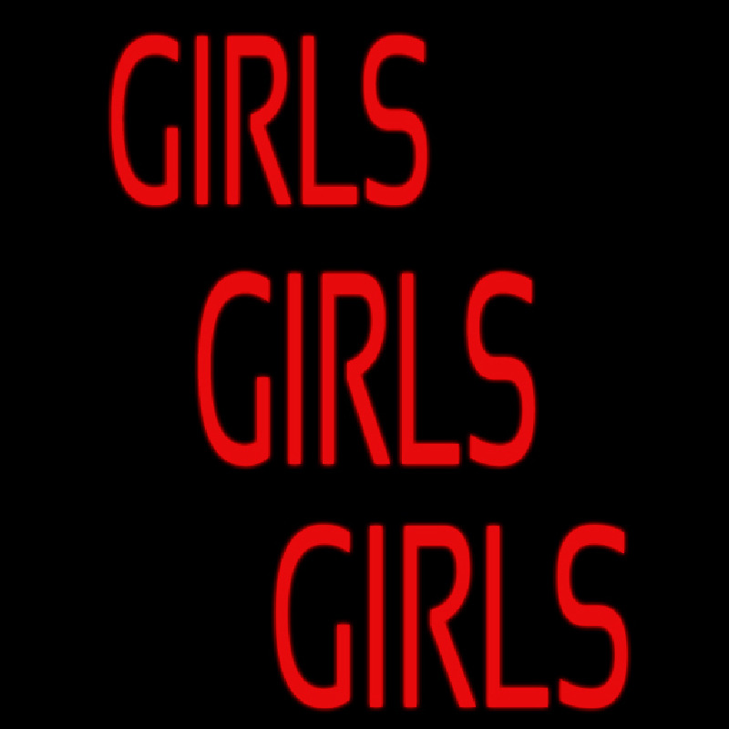 Red Girls Girls Girls Strip Leuchtreklame