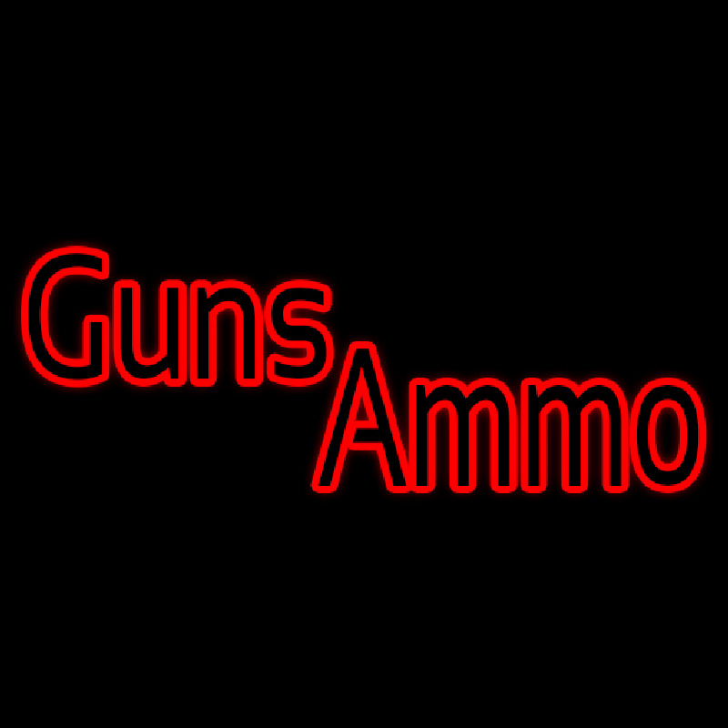 Red Guns Ammo Leuchtreklame