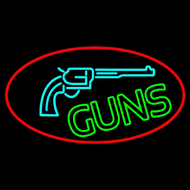 Red Guns Turquoise Logo Leuchtreklame