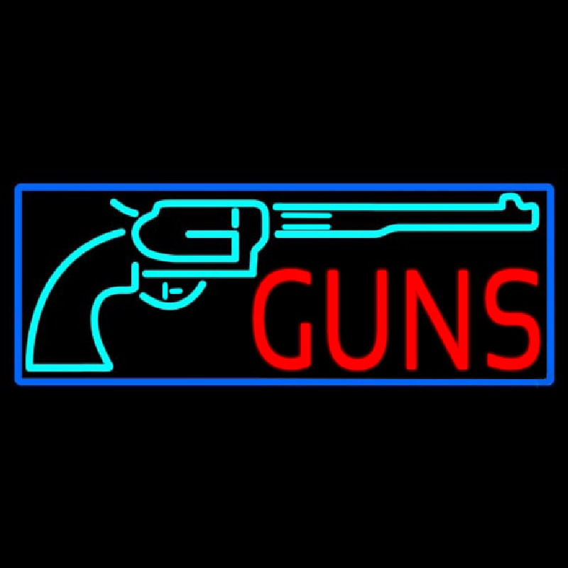 Red Guns Turquoise Logo Leuchtreklame