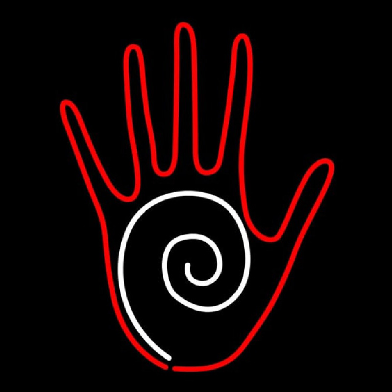 Red Hands With Design Leuchtreklame