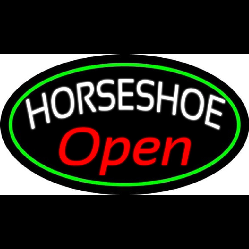 Red Horseshoe Open Leuchtreklame