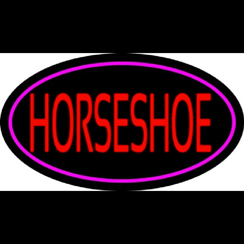 Red Horseshoe With Border Leuchtreklame