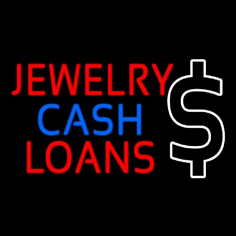 Red Jewelry Cash Loans Leuchtreklame