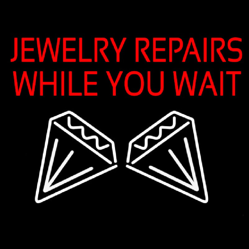 Red Jewelry Repairs While You Wait Logo Leuchtreklame