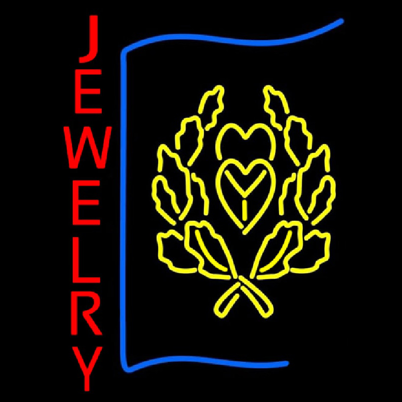 Red Jewlery Block Logo Leuchtreklame