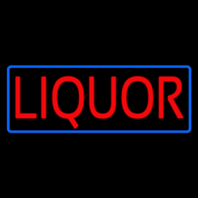 Red Liquor Blue Border Leuchtreklame