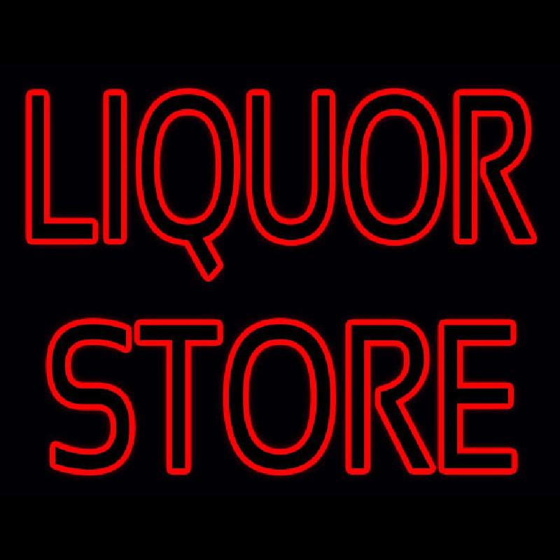 Red Liquor Store Leuchtreklame