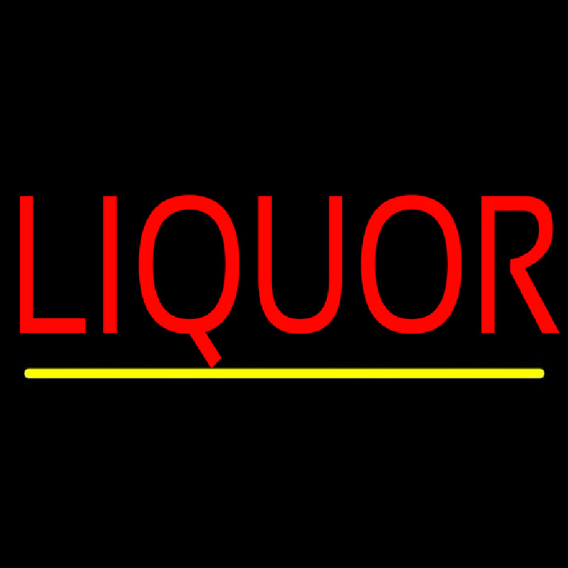 Red Liquor Yellow Line Leuchtreklame