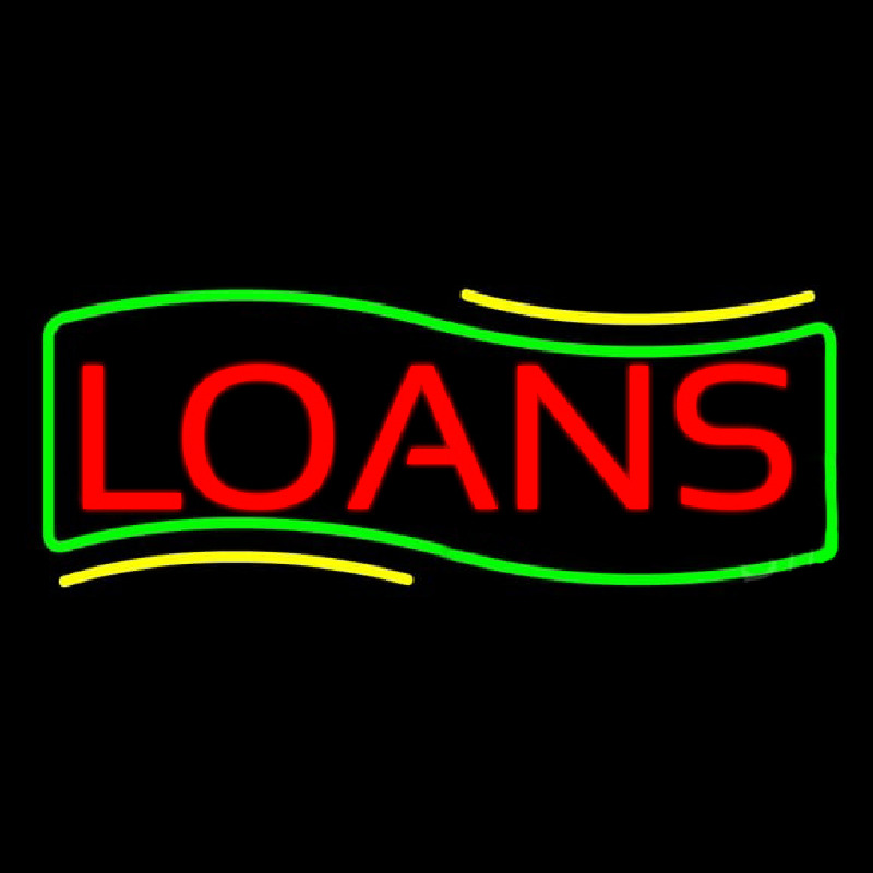 Red Loans Green Border Leuchtreklame