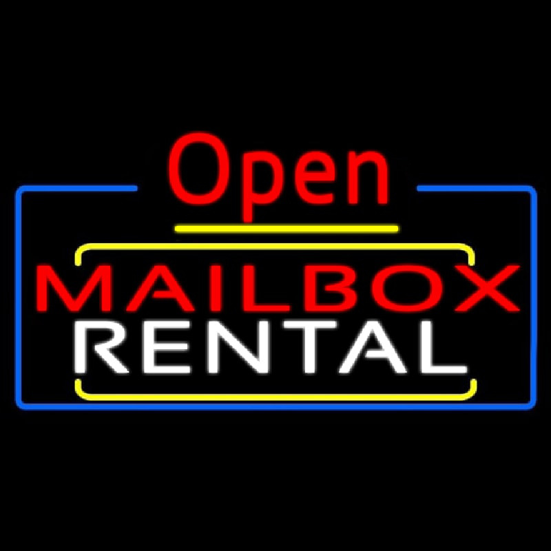 Red Mailbo  Blue Rental Open 4 Leuchtreklame