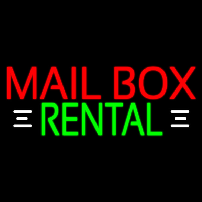 Red Mailbo  Rental With White Line Leuchtreklame