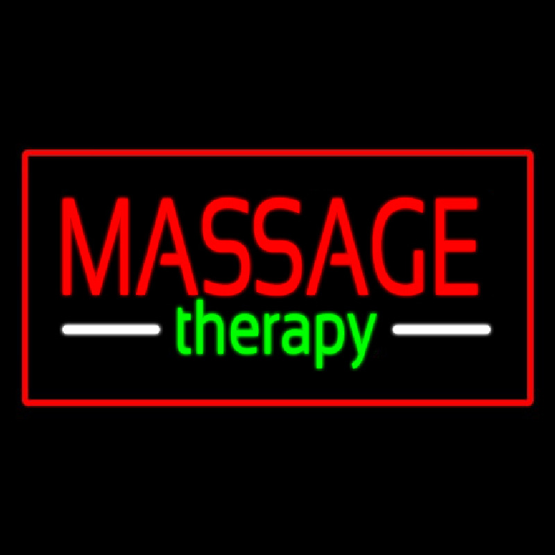 Red Massage Therapy Red Border Leuchtreklame