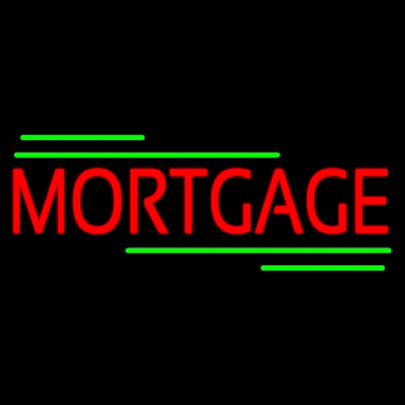 Red Mortgage Green Lines Leuchtreklame