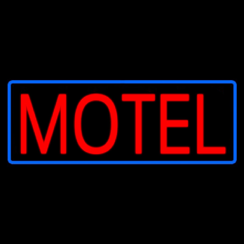 Red Motel With Blue Border Leuchtreklame