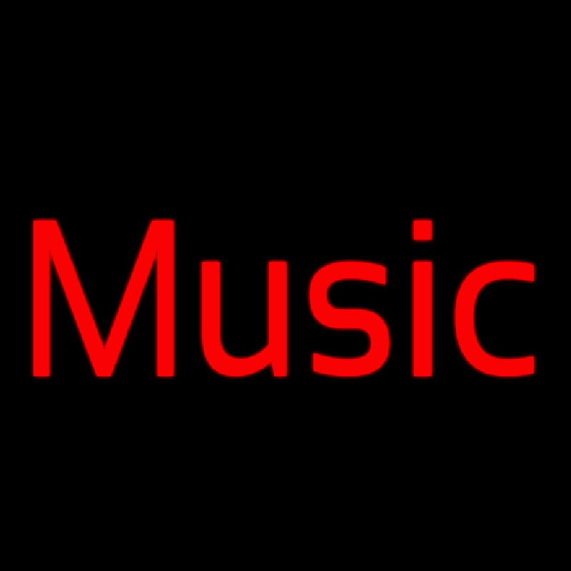 Red Music Cursive Leuchtreklame