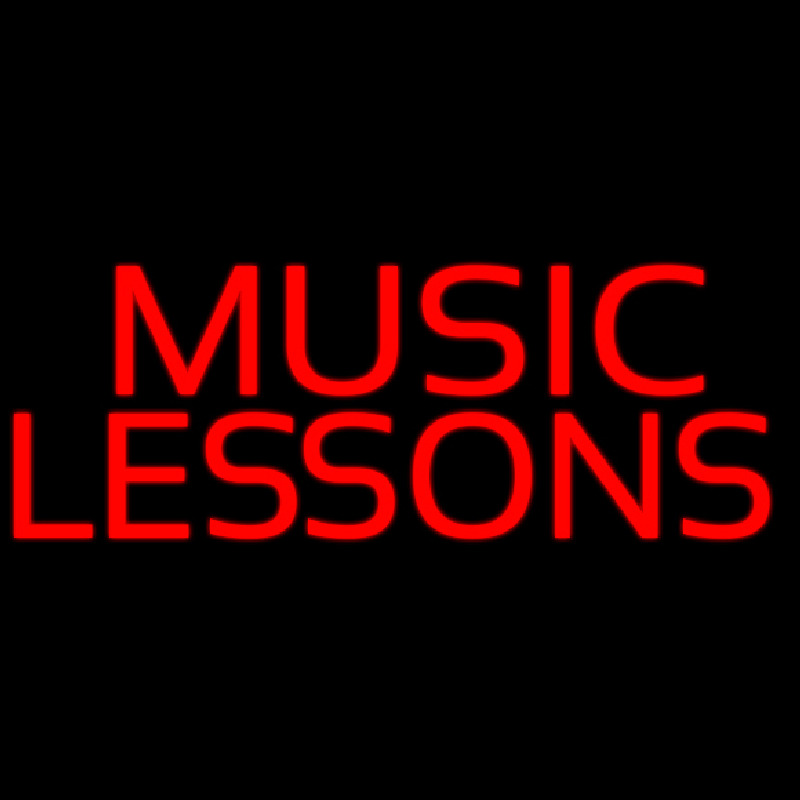 Red Music Lessons Leuchtreklame