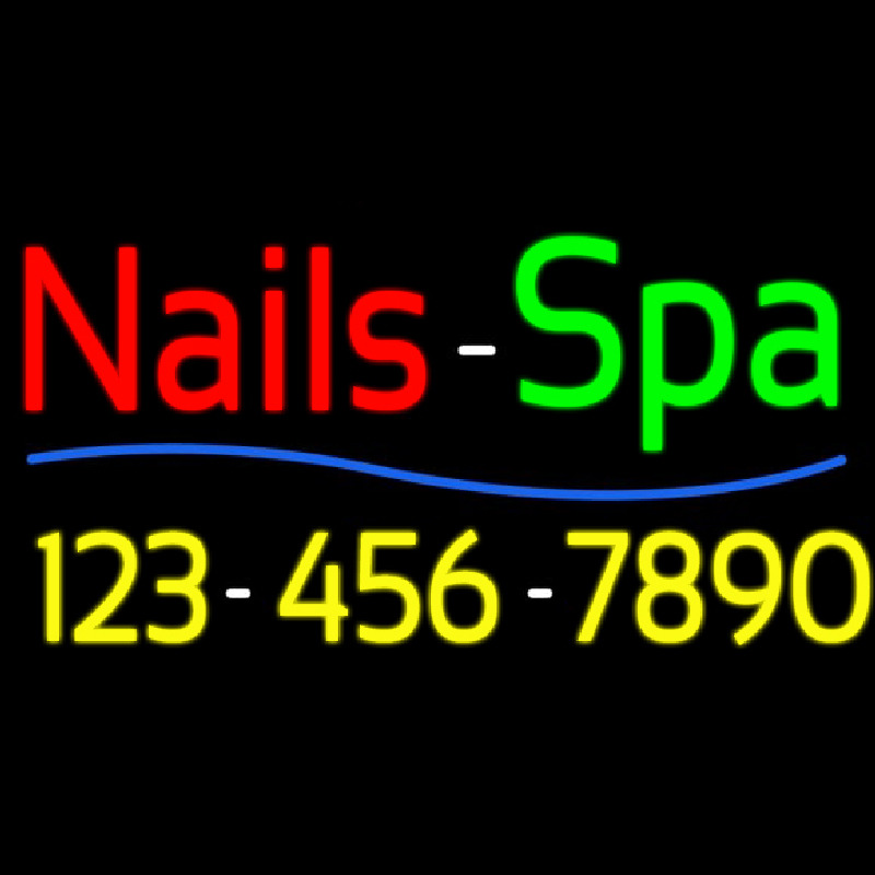 Red Nails Spa With Phone Number Leuchtreklame