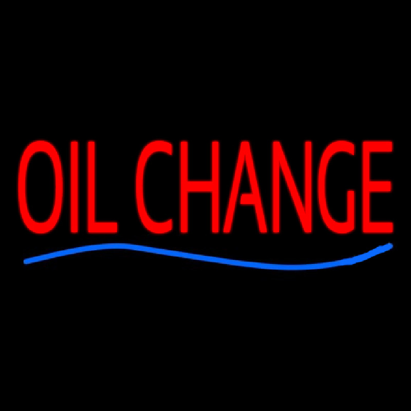 Red Oil Change Blue Line Leuchtreklame