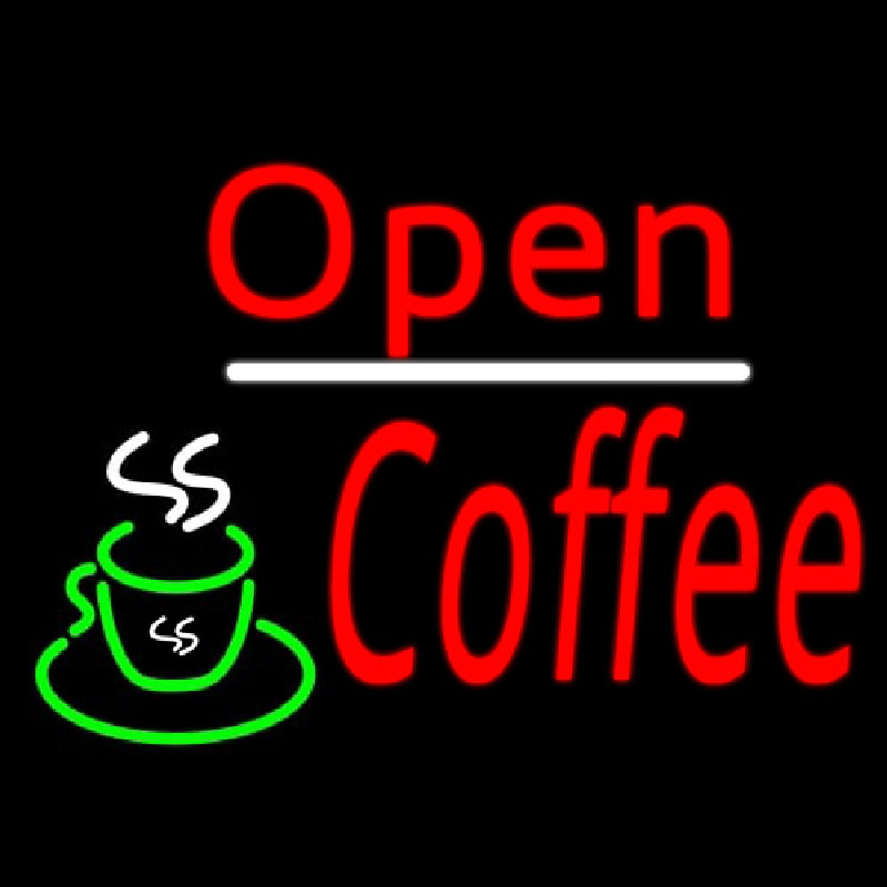 Red Open Coffee Leuchtreklame