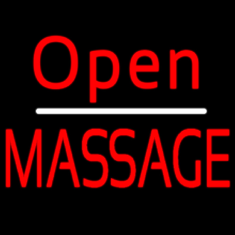 Red Open Massage Leuchtreklame