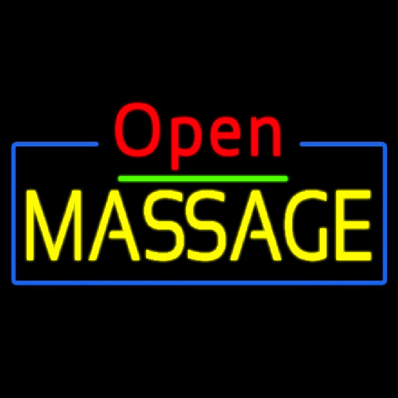 Red Open Yellow Massage Leuchtreklame