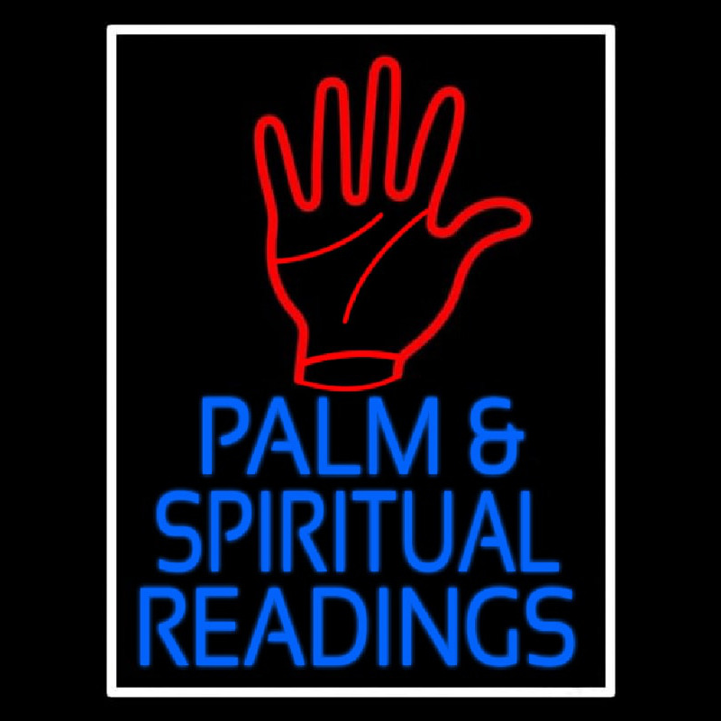 Red Palm And Blue Palm And Spiritual Readings Leuchtreklame