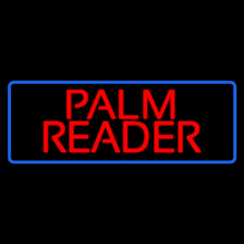 Red Palm Reader Blue Border Leuchtreklame