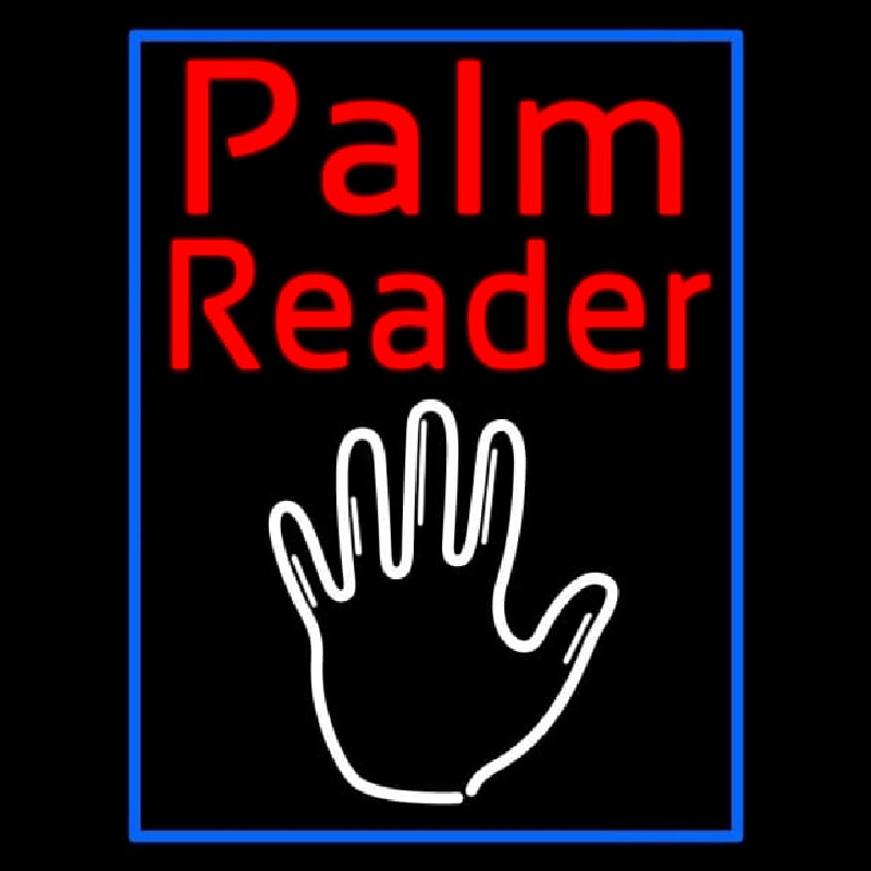 Red Palm Reader White Logo Leuchtreklame