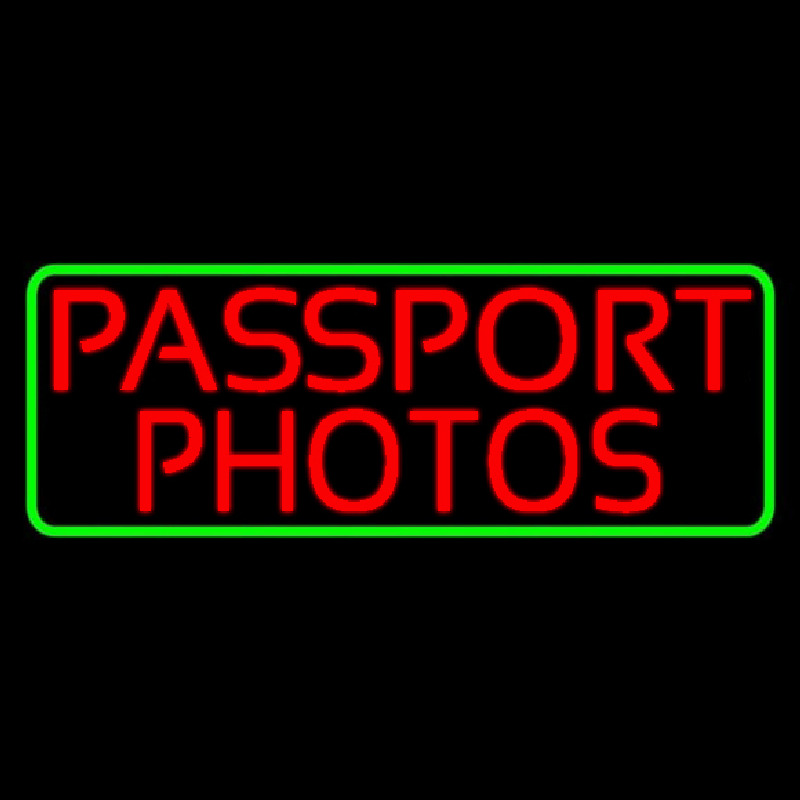 Red Passport Photos Border Leuchtreklame