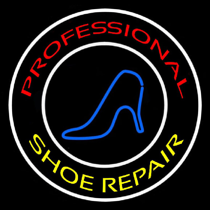 Red Professional Yellow Shoe Repair Leuchtreklame