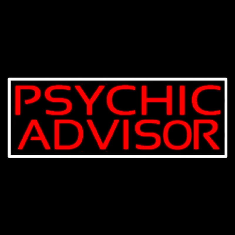 Red Psychic Advisor White Border Leuchtreklame