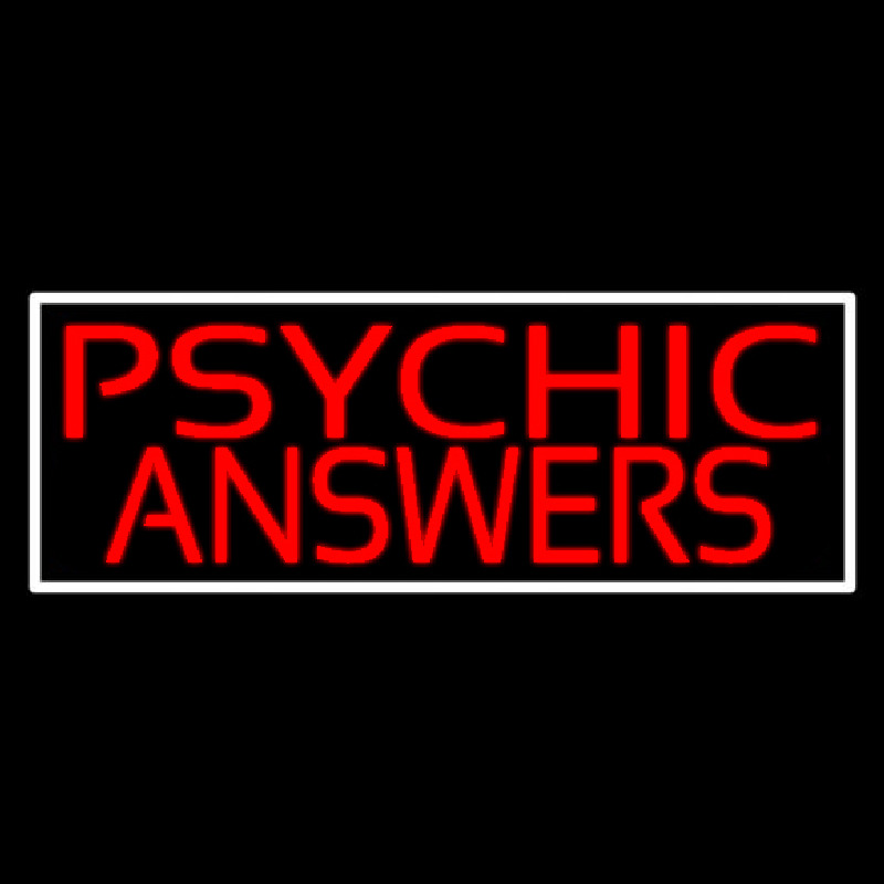 Red Psychic Answers With White Border Leuchtreklame