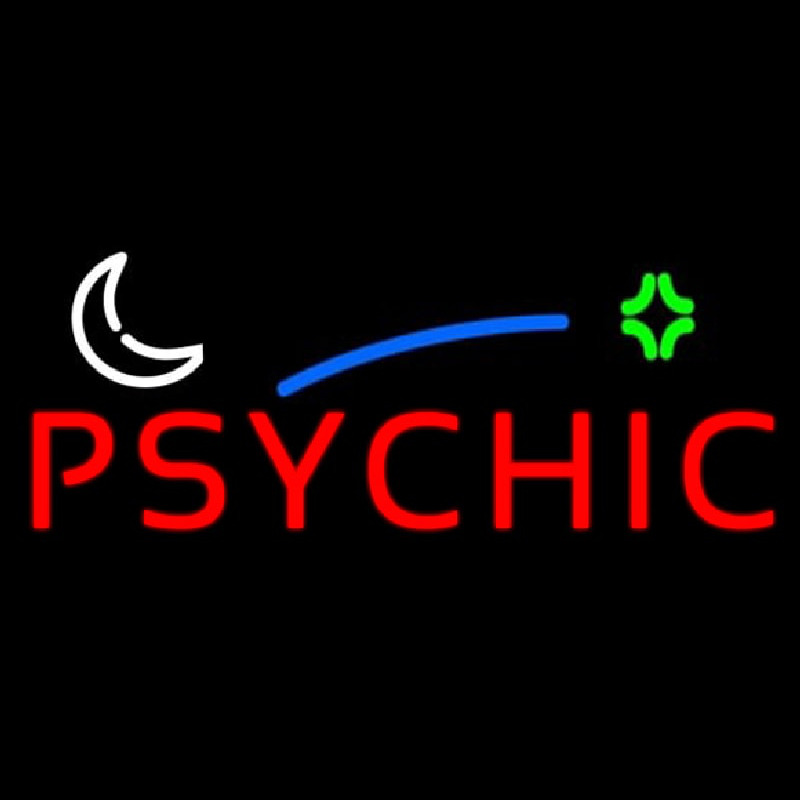 Red Psychic Block Logo Leuchtreklame