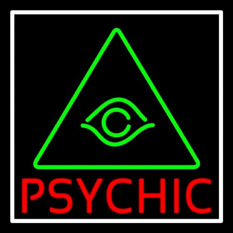 Red Psychic Green Logo Leuchtreklame