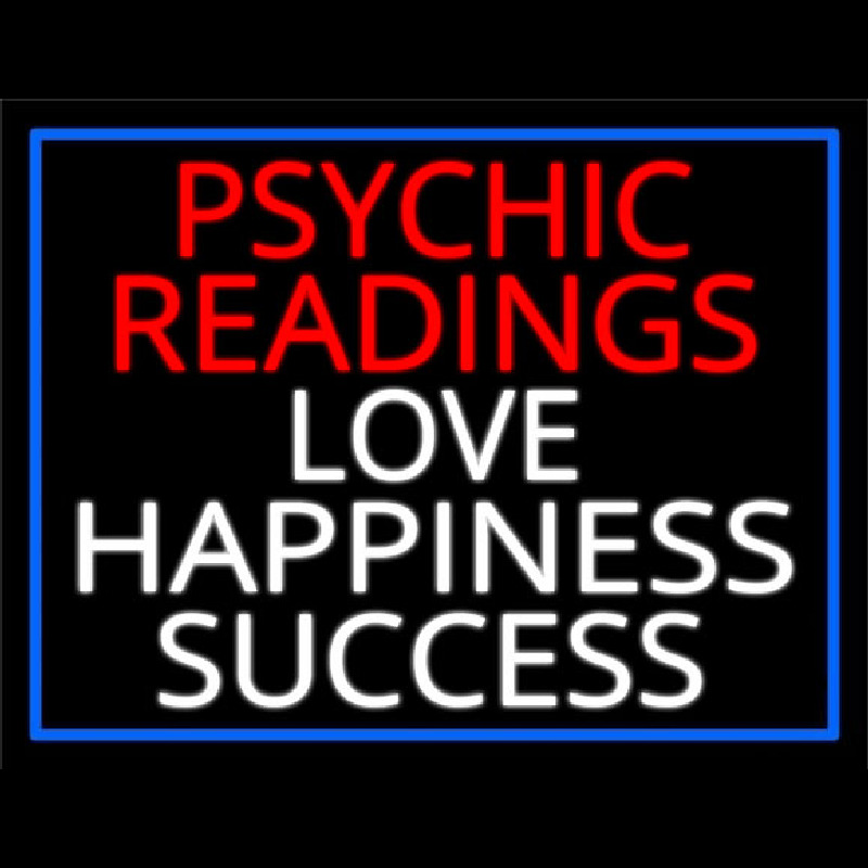 Red Psychic Readings And Love Happiness With Border Success Leuchtreklame