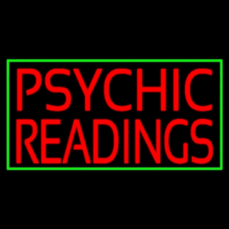 Red Psychic Readings Green Border Leuchtreklame