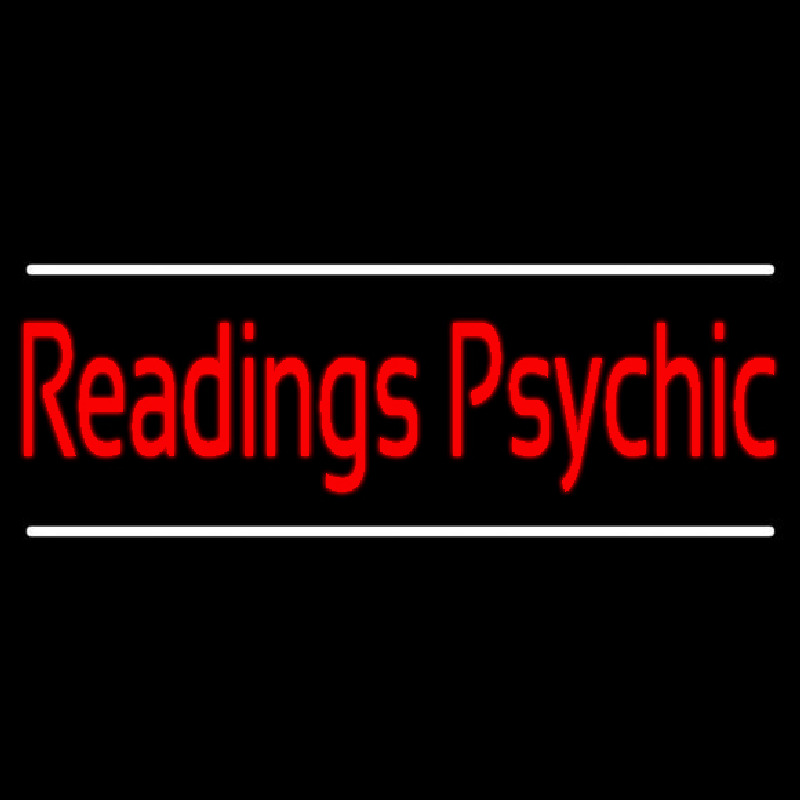 Red Psychic Readings White Line Leuchtreklame