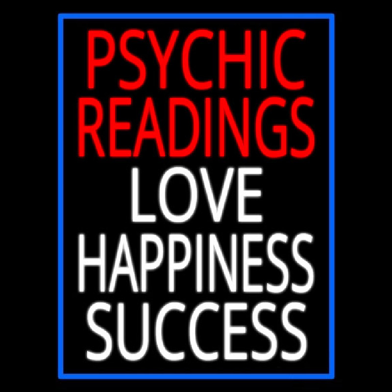 Red Psychic Readings White Love Happiness Success Leuchtreklame