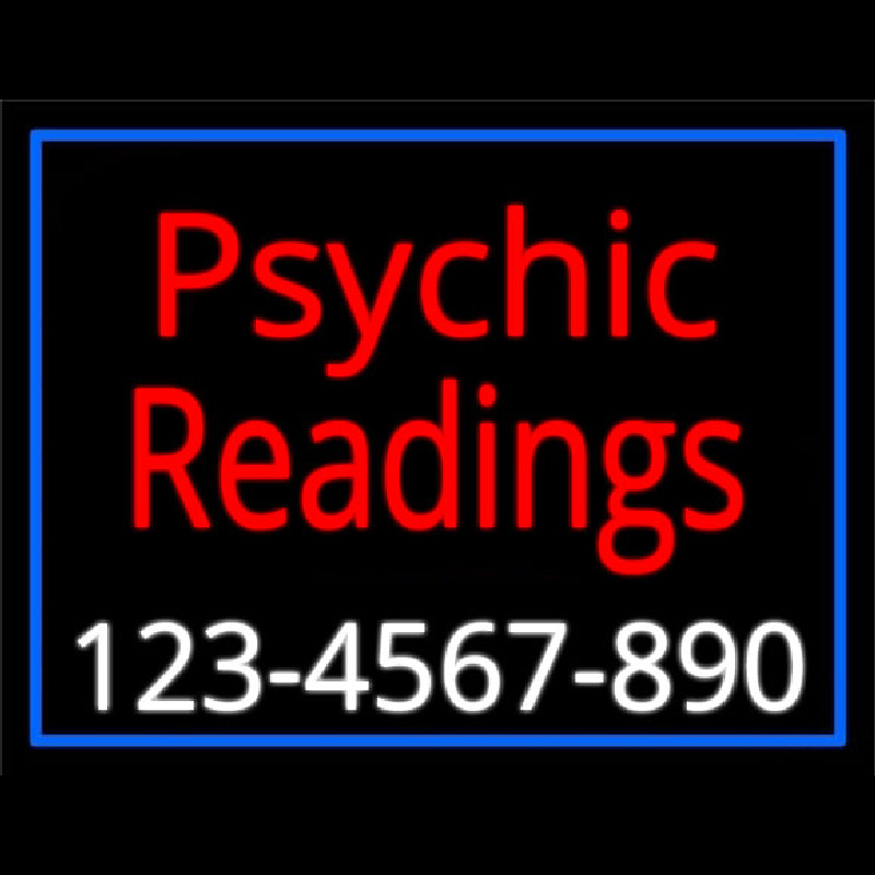 Red Psychic Readings With White Phone Number Leuchtreklame