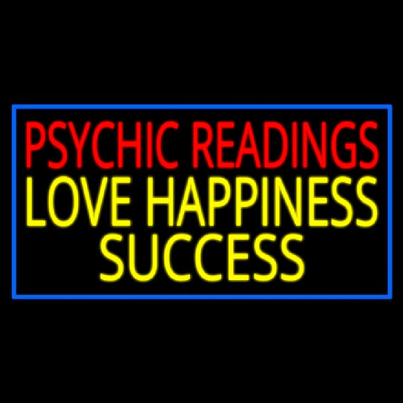 Red Psychic Readings Yellow Love Happiness Success Leuchtreklame