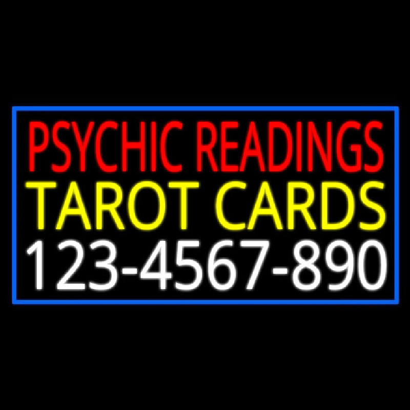 Red Psychic Readings Yellow Tarot Cards And Phone Number Leuchtreklame