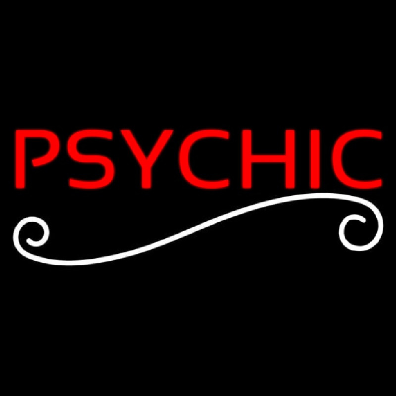 Red Psychic White Line Leuchtreklame