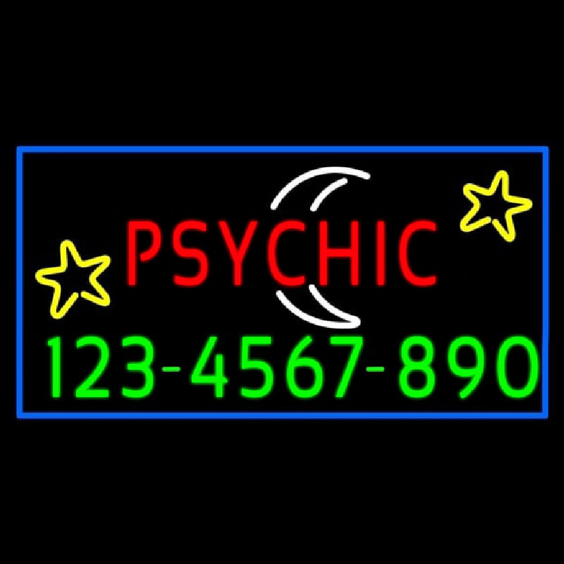 Red Psychic White Logo Phone Number Leuchtreklame